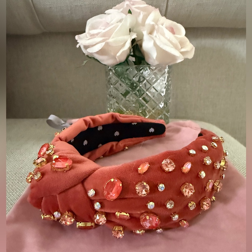 Lele Sadoughi Swarovski Limited Edition Melange Knotted Headband in Flamingo